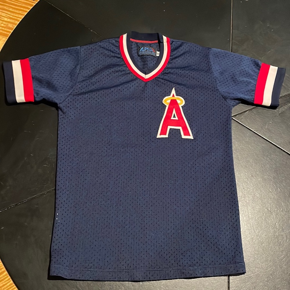 Vintage 70s-80s MLB California Angels Baseball Jersey.  Youth M EUC!
